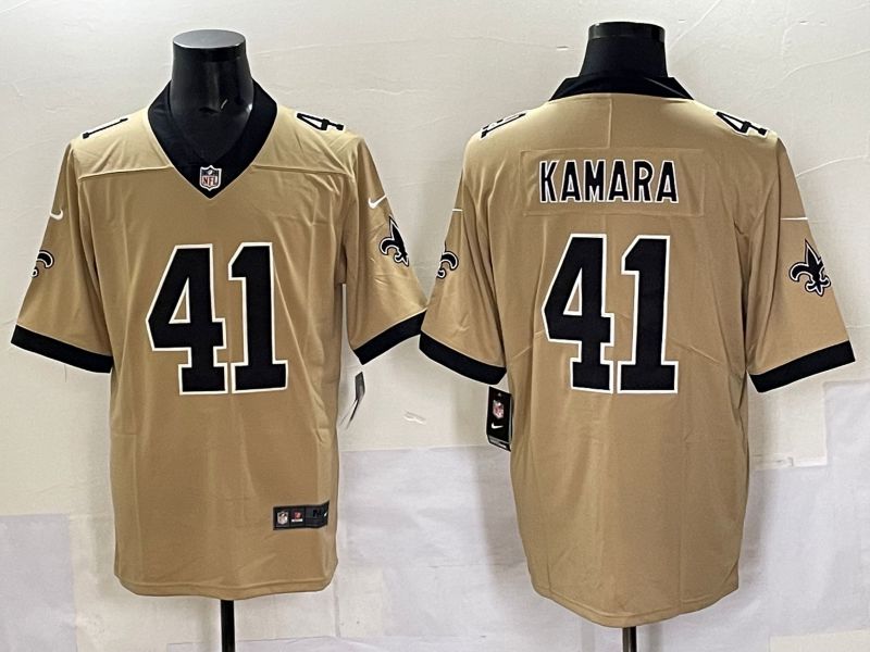Men 2025 New Orleans Saints 41 Kamara Yellow Limited NFL Jersey style 02